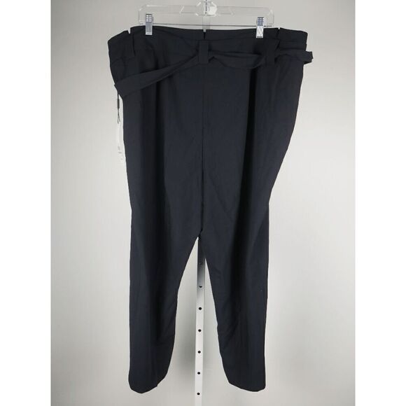 Calvin Klein Plus Size Black Tie-Belt Straight-Leg Pants 20W - Picture 3 of 9